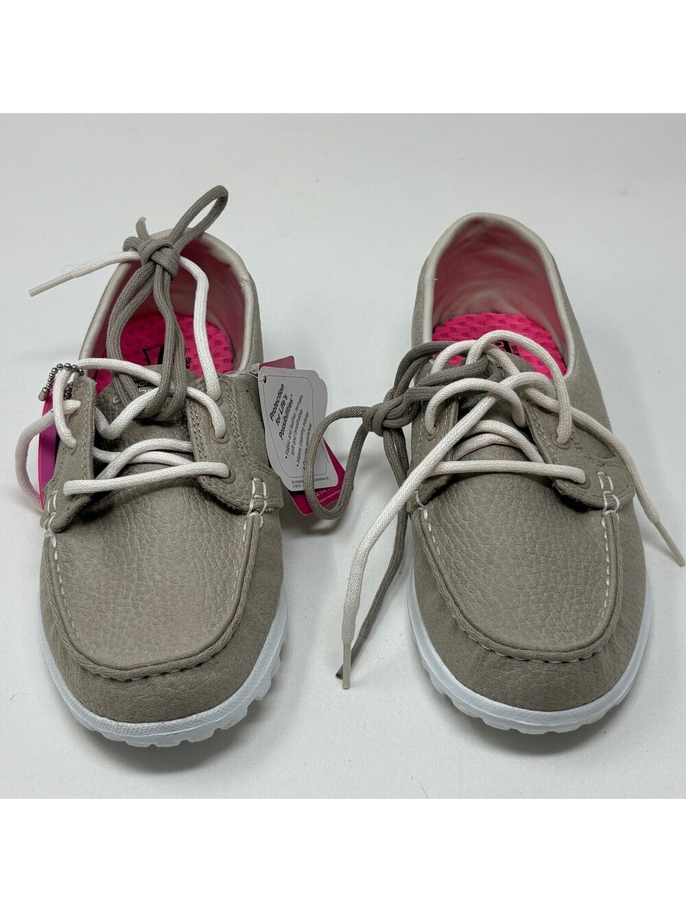 Skechers On-the-GO Women 6.5 Boat Shoes Natural Beige Goga Mat 13780 NAT NEW